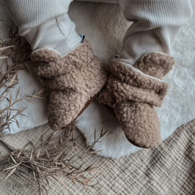 Babyslofjes Teddy bont kaki
