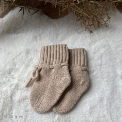Babyslofjes merino wol zand (3/9 maand)