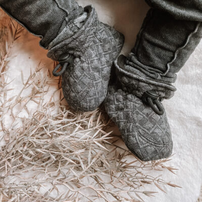 Babyslofjes melton newborn grijs