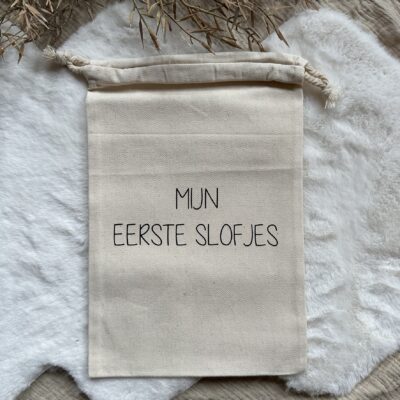 Bewaarzak mijn eerste slofjes basis lettertype
