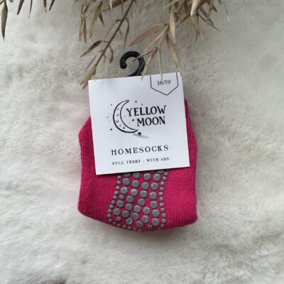 Anti slip sokken Yellow Moon knal roze