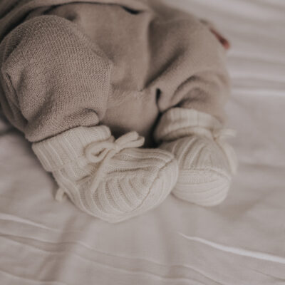 newborn merino wollen slofjes