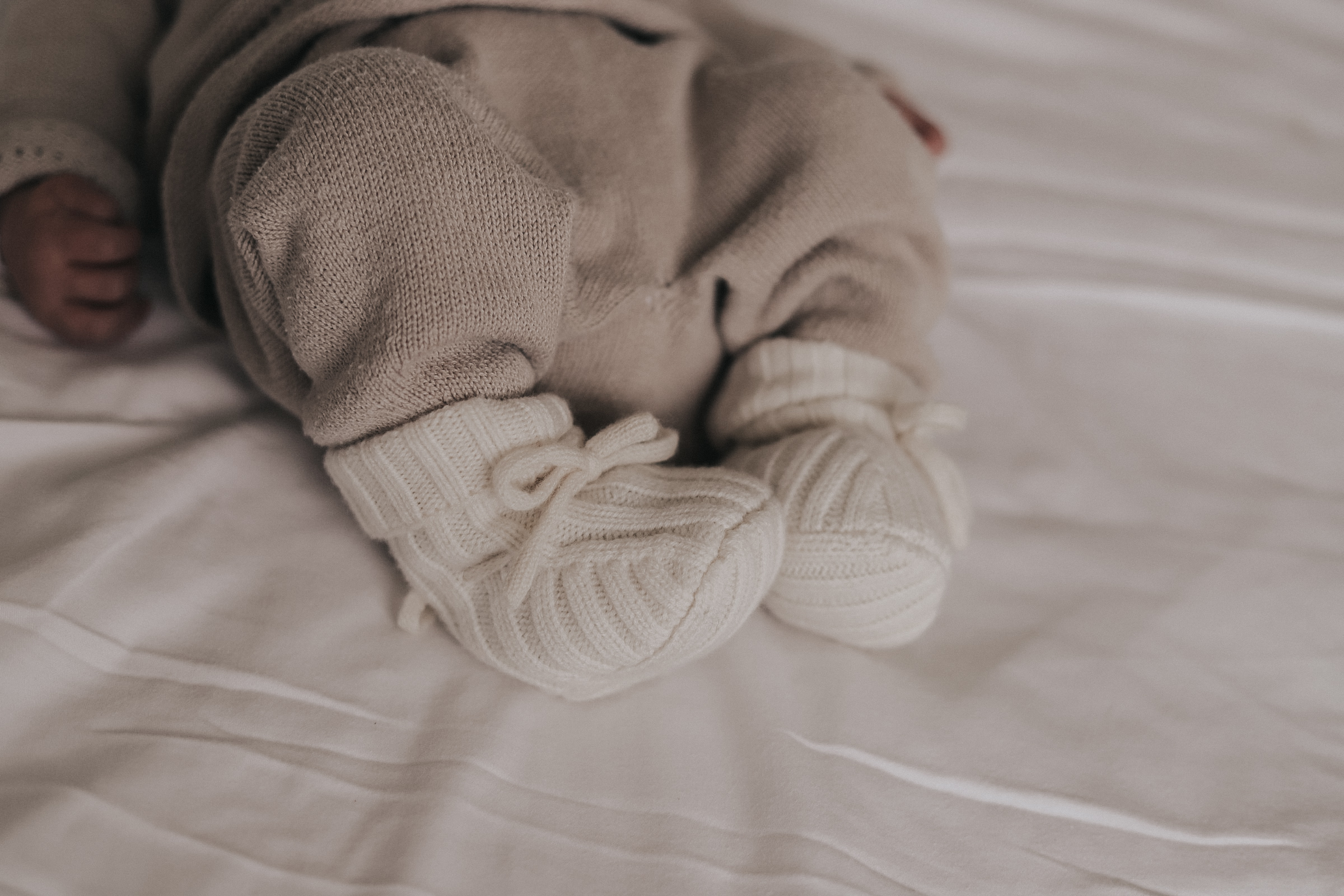 newborn merino wollen slofjes
