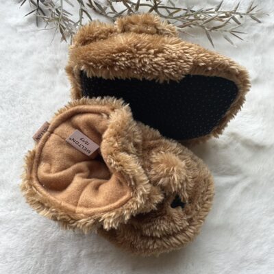 Babyslofjes melton newborn diertje cinnamon