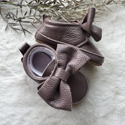 Melton leren slofjes elderberry