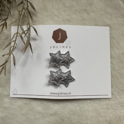 Haarknipjes ster glitter zilver