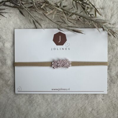 Haarbandje smal shine oud roze