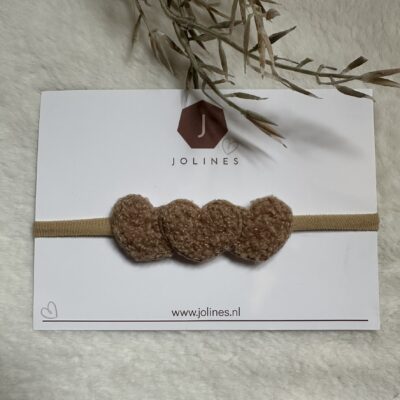 Haarbandje hartje beige