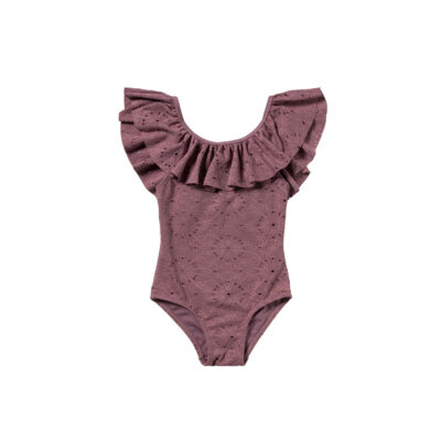 Salted stories broderie swimsuit dusky orchid