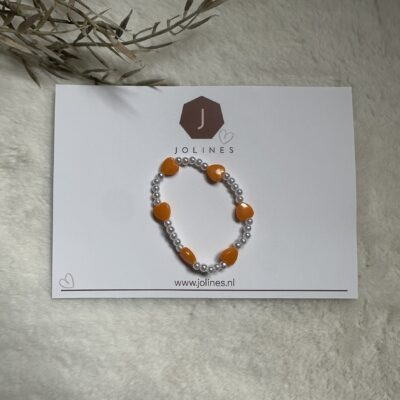 koningsdag armbandje oranje hartjes