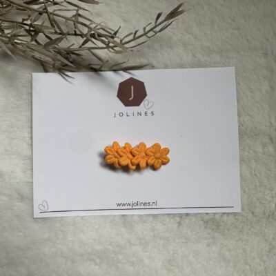 koningsdag haarclip bloem oranje