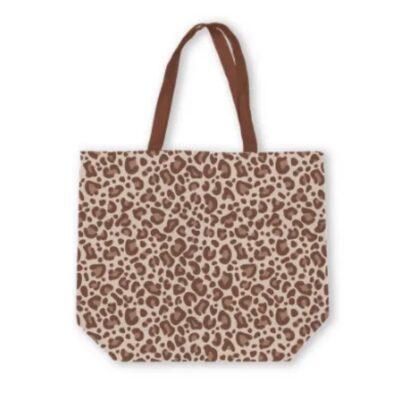 Canvas tas leopard bruin